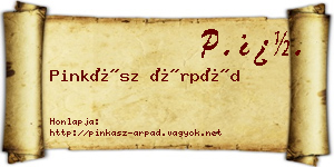Pinkász Árpád névjegykártya